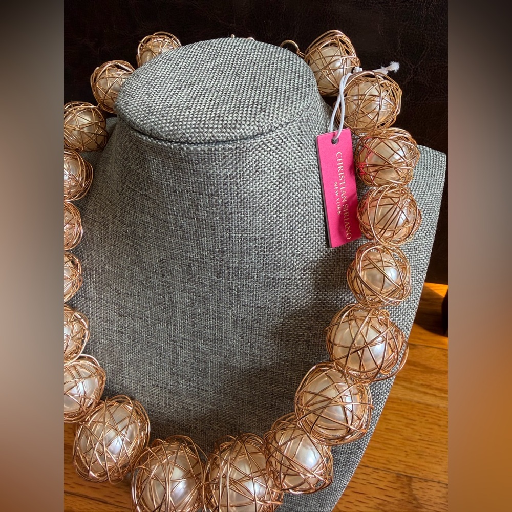 Christian Siriano Gold Pearl Necklace